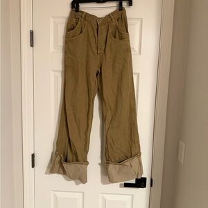 Free people Tan Wide-Leg Pants